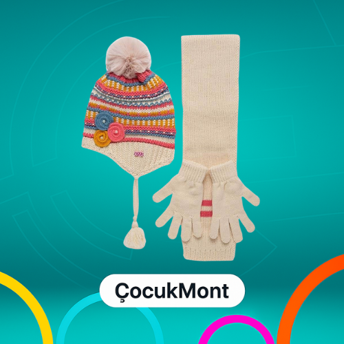 TOPTAN ATKI BERE ELDİVEN SET KIZ ÇOCUK