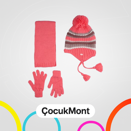 TOPTAN ATKI BERE ELDİVEN SET KIZ ÇOCUK